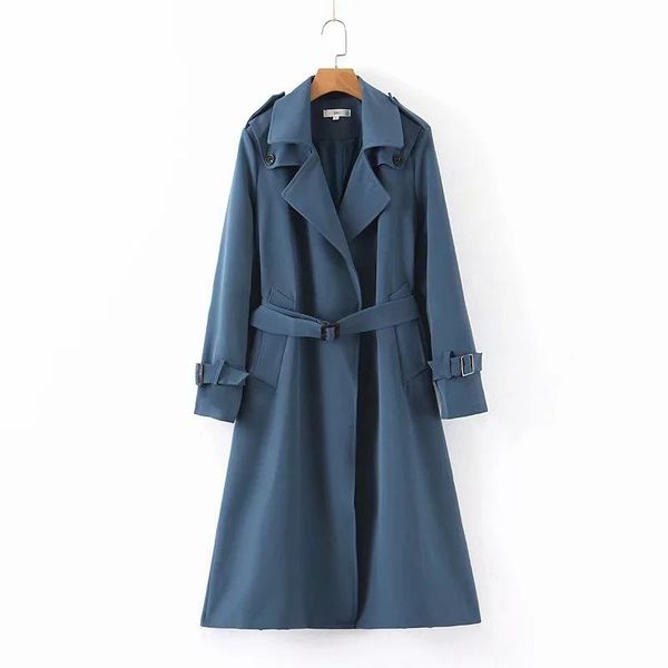 

women's trench coats fashion windbreaker length office lady temperament british belf long coat 2021 spring autumn b634, Tan;black