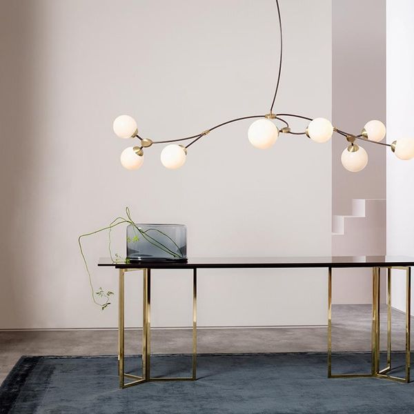 

living room lamp restaurant chandelier three heads minimal magic bean table light luxury designer's floor lamps