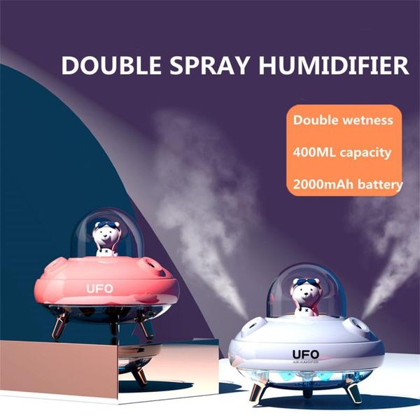 

humidifiers humidifier double spray wireless deskair atomization water replenishing instrument led light cute mini aromatherapy colorful