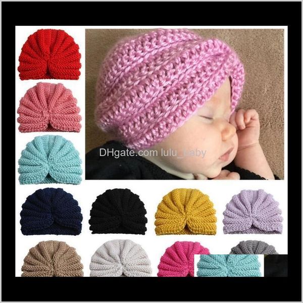 Ins Neonate Ragazzo Berretti di lana scavati Bambini Lana lavorata a maglia Cappello all'uncinetto Neonato Boutique Turbante indiano Primavera Autunno Iggz7 Ycs1X