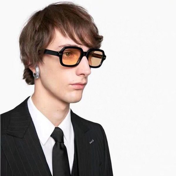 

sunglasses square black frame for men fashion yellow lenses women, White;black