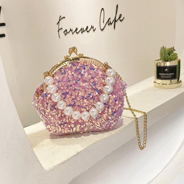 

evening bags lady's banquet bag party slant dinner handbag one shoulder 2021 pearl sequin fashion women small