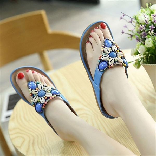 

slippers beach shoes women's wear water flat non-slip soft bottom holiday bohemian flip-flops, Black