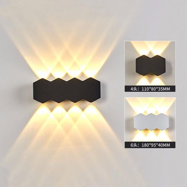 

exterior wall light outdoor lighting waterproof 6w 8w 4w black white ip65 aluminum lamps