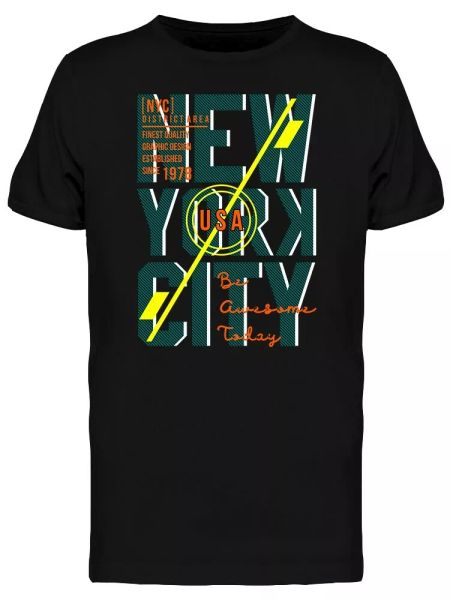 

new york city be awesome today tee men's -image by shutterstock, White;black