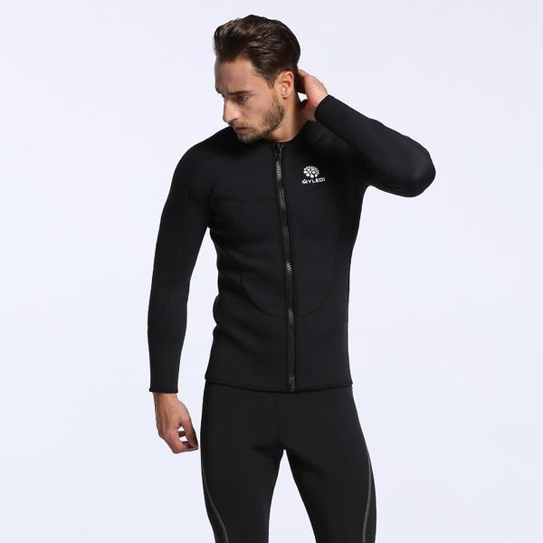 

one-piece suits men's 3mm neoprene winter wetsuit camouflage swimwear rash guard long sleeve diving suit green grey xxl