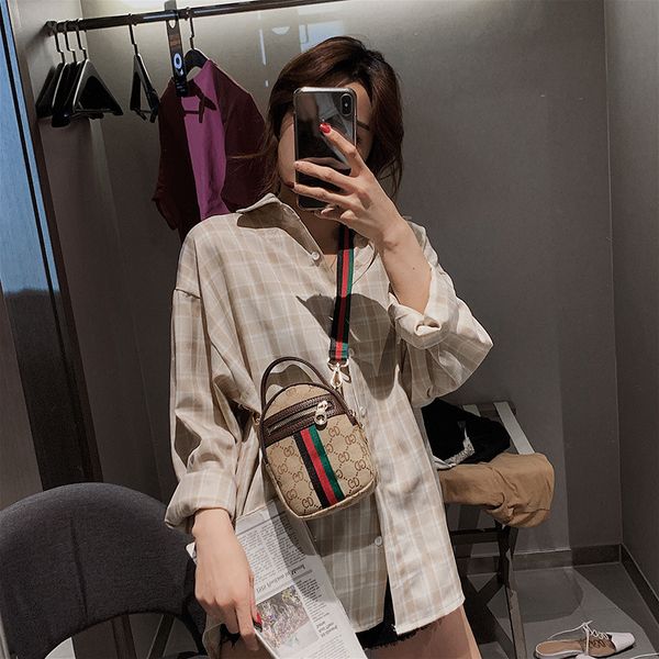 

sole by designer fashion canvas letter summer single shoulder messenger mini bag versatile women's mobile phone bag backpack purse