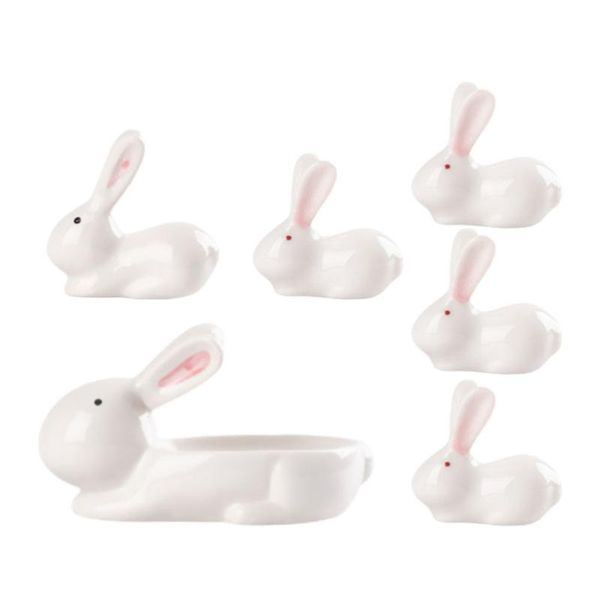 

chopsticks 1 set ceramic stand practical d rest (white)