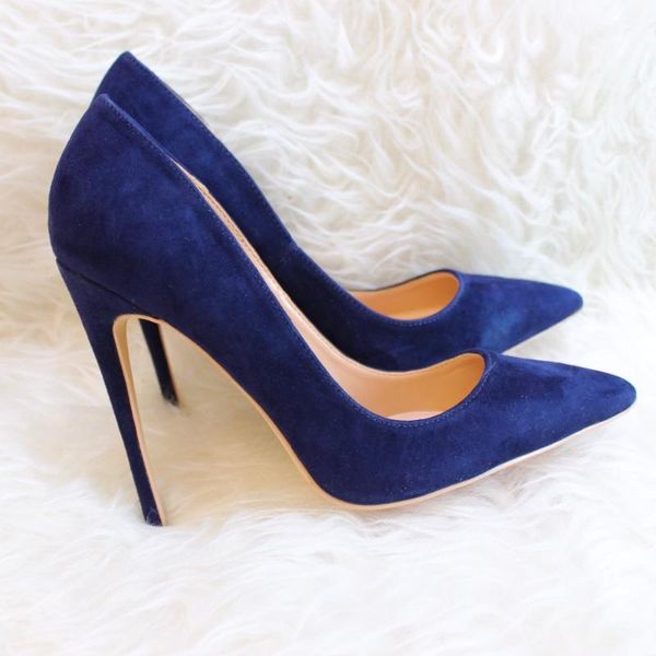 

fashion women pumps lady navy suede real leather pointy toe high heels shoes 12cm 10cm 8cm size 33-34 brand dress, Black
