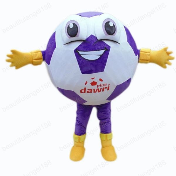 Costume della mascotte di calcio di Halloween di alta qualità personalizza il pallone da calcio in peluche del fumetto Personaggio a tema anime Costume da carnevale di Natale per adulti