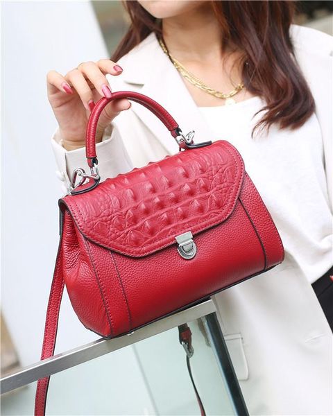 

waist bags genuine leather shoulder bag, 2021 women crocodile pattern handbag, crossbody messenger bag