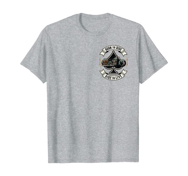 

biker t-shirt 2 side vintage motorcycle t shirt for men gift, White;black