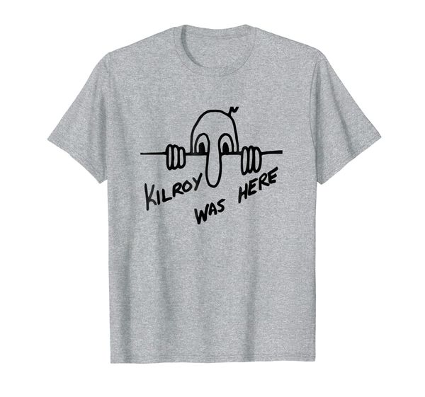 

kilroy was here wwii war tshirt, White;black