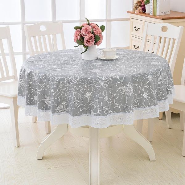 

table cloth home textile flower style round pastoral pvc plastic kitchen tablecloth oilproof waterproof fabric cover