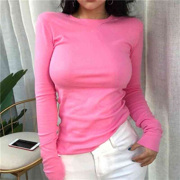 Weibliches T-Shirt gestricktes Top weißes Hemdband Poleras Mujer de Moda Sommer Polera Blanca heiße beiläufige koreanische Art Frauen 210324