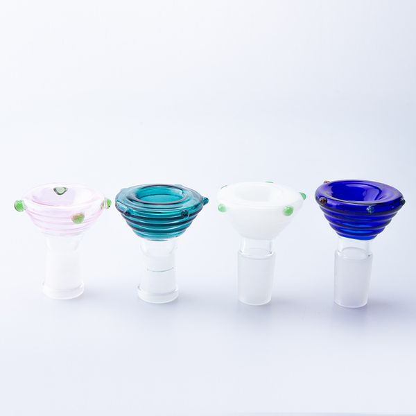 Chinafairprice G059 Ciotole per fumatori colorate Femmina Maschio 10mm 14mm 18mm Joint Bubbler Wide Bore Glass Bong Bowl Ash Catcher Pipe Tool