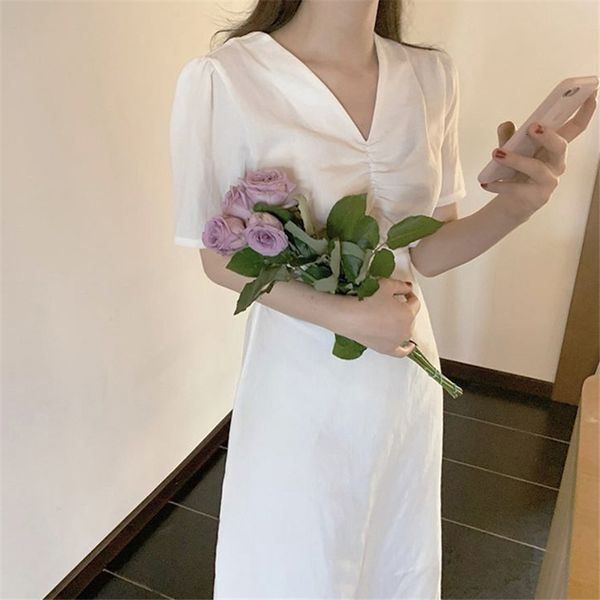 

dresses elegant v-neck short sleeve women ruched slim waist female midi dress casual summer lace up vestidos femme lxco, Black;gray