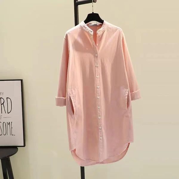 

women's blouses & shirts 2021 spring autumn long women loose style solid color blusas y camisas sleeve shirt fashion de mujer, White