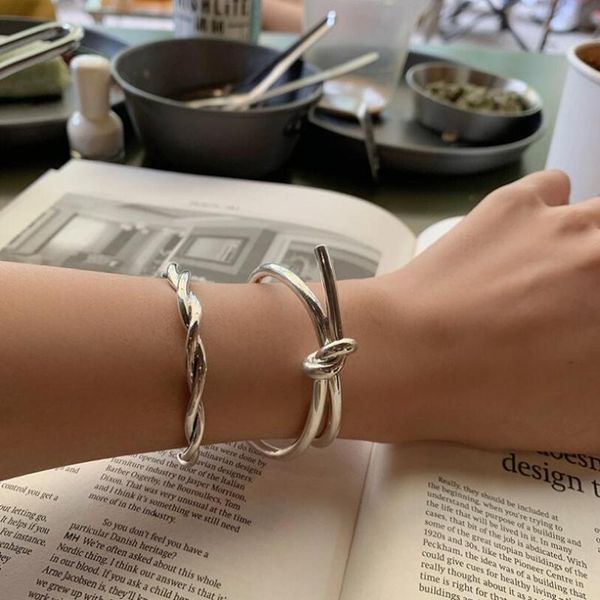 

hip hop cold wind weave intertwined lines bracelets bangle for women fashion trend retro creativity jewelry sab144, Black