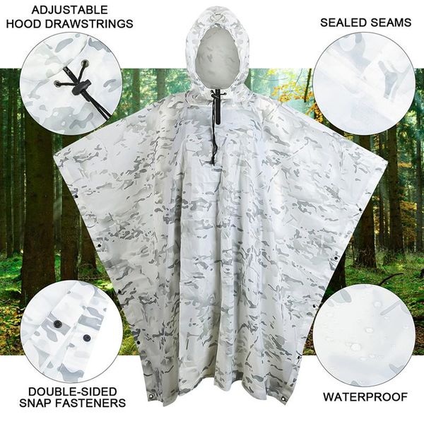 

tents and shelters 3 in 1 hiking zipper hooded poncho rain coat waterproof tarp hunting fishing outdoor camping tent mat awning shelter