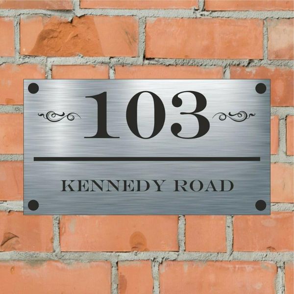 

aluminium house sign personalised - name/number & street name other door hardware
