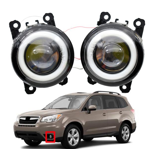 

fog light with for subaru forester 2013-2018 sj xt 2014-2016 2 pieces led drl fog-lights angel eye 12v h11