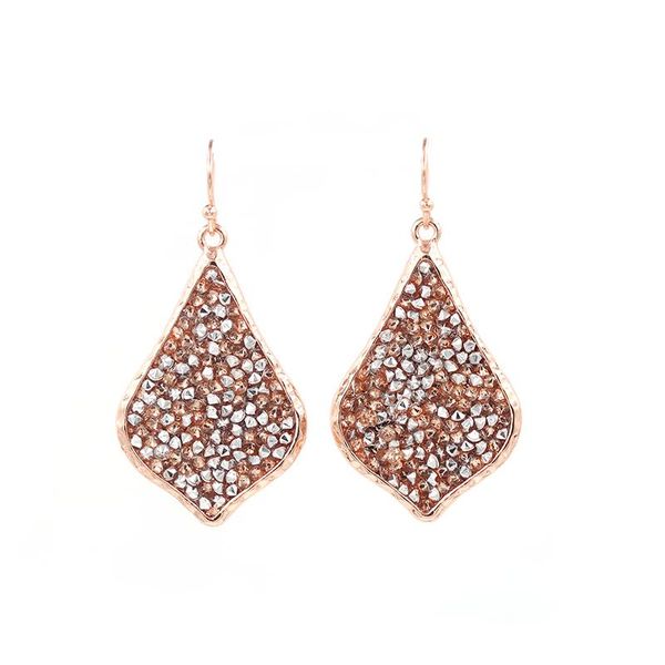 

dangle & chandelier 2021 pave crystal rose pink water drop earrings for women, Silver