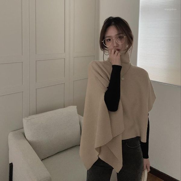 

women's sweaters women turtleneck sweater pullover female knitting overszie harf sleeve girls loose elegant knitted thick outerwear, White;black