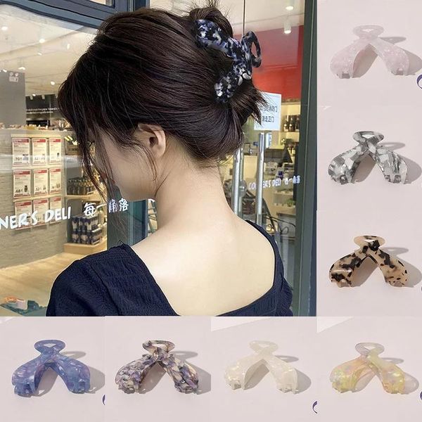 

korean acrylic women hair claws crab clamps cute whale tail lady hair clips retro make up hairdress barrettes hair accessories, Slivery;white