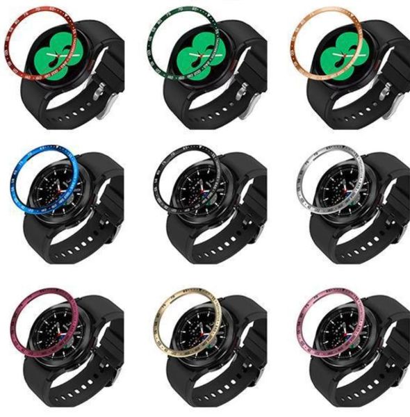 

watch bands bezel ring for samsung galaxy 4 classic 42mm 46mm aluminum alloy styling protection case metal cover, Black;brown