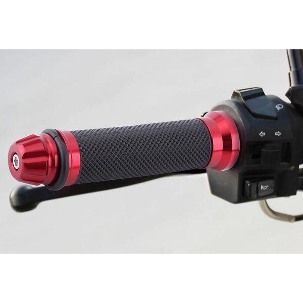 

left+right motorcycle cnc aluminum rubber handlebar hand grips universal vehicles with 7/8" handlebars