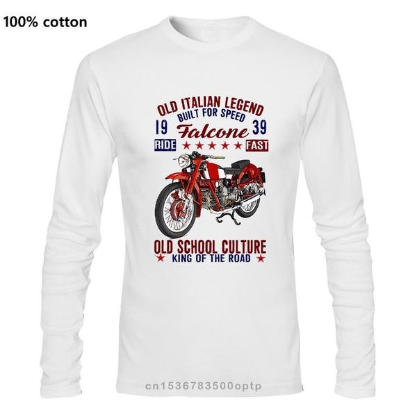 

summer 2021 100% cotton tee shirts long sleeves t-shirt vintage italian motorcycle moto falcon army t shirt men's t-shirts, White;black