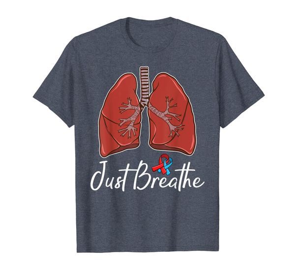 

Pulmonary Fibrosis TShirt Gift: Just Breathe, Mainly pictures