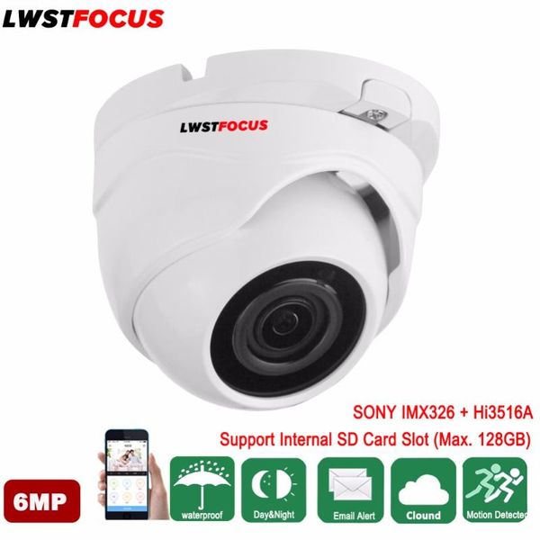 

cameras lwstfocus 6mp ip camera hd 4mm board lens poe sd card slot max 128gb dome ir 20m security cctv onvif2.4
