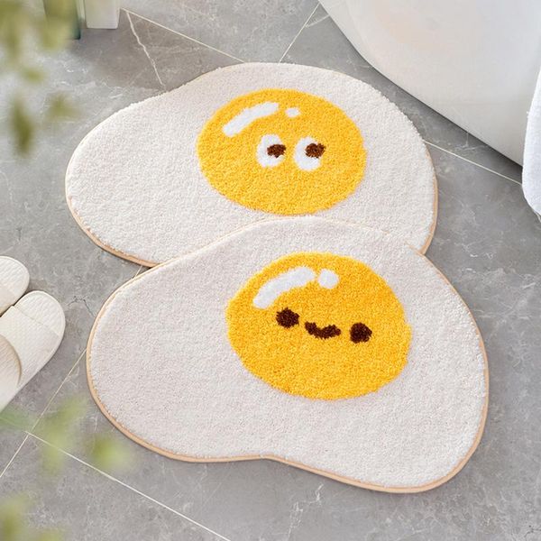 

bath mats kawaii egg floor mat carpet in the bedroom bathroom furry anti-slip entrance door foot kitchen supplies accessories