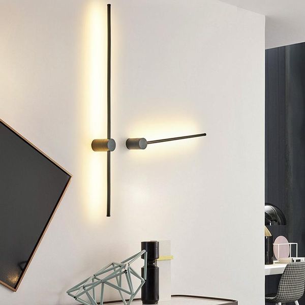 

gold/black modern led mirror lights bathroom bedroom headboard wall sconce 0.65m~1.45m simple living room lamp fixtures