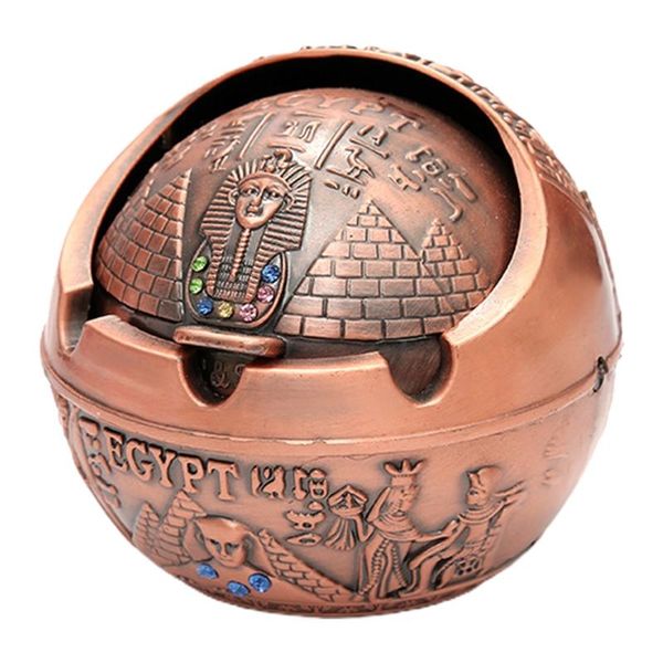 

waste bins creative ashtray with lid cigarette windproof metal tray decor