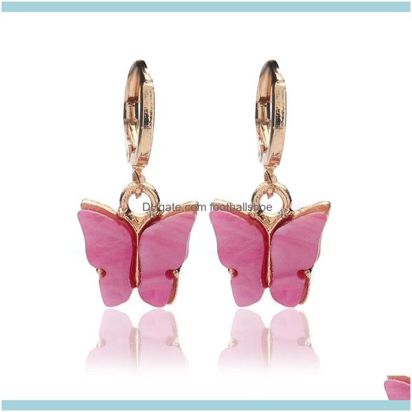 

charm jewelry fashion color acrylic butterfly korean eardrop small fresh sweet colorful earrings drop delivery 2021 5iouz, Golden