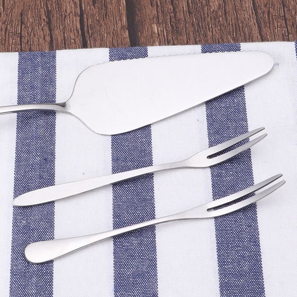 

stainless steel cake knife dessert shovel fruit fork snack two tooth gift