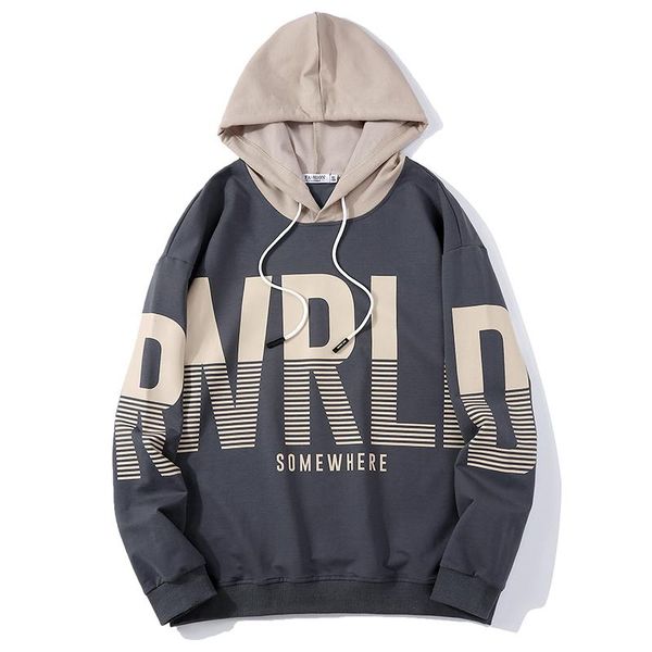 

men's hoodies & sweatshirts 2021 spring and autumn v-neck hoodie fashion sports breathable casual loose men, Black