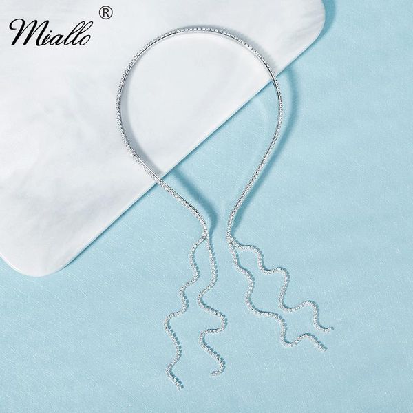 

hair clips & barrettes miallo fashion rhinestone headbands for women hairbands accessories silver color party jewelry headwear headpiece gif, Golden;silver