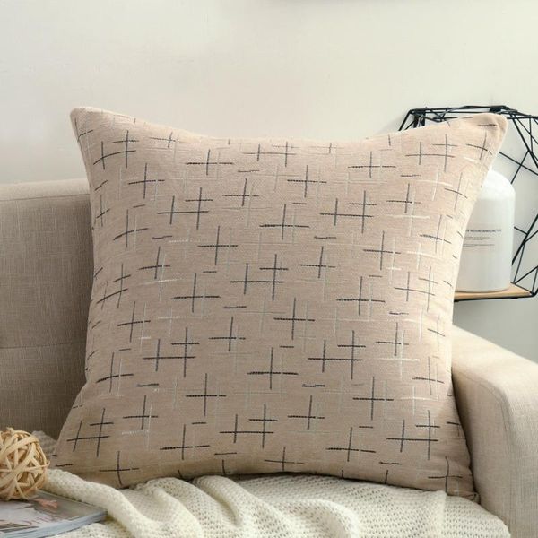 

cushion/decorative pillow big size thick chenille jacquard pillowcase geometric plaid thread stripe sofa cushion cover home decorative throw