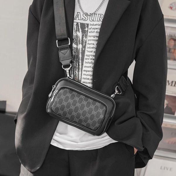 

evening bags 2021 men's mini crossbody bag detachable shoulder strap male wrist clutch brand design letter leather small sling