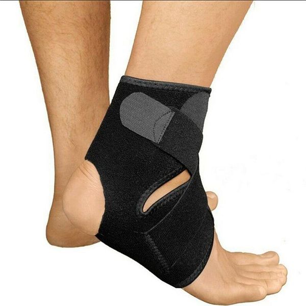 

sport ankle support elastic wrap high protector adjustable compression basketball brace breathable nylon foot bandage, Blue;black