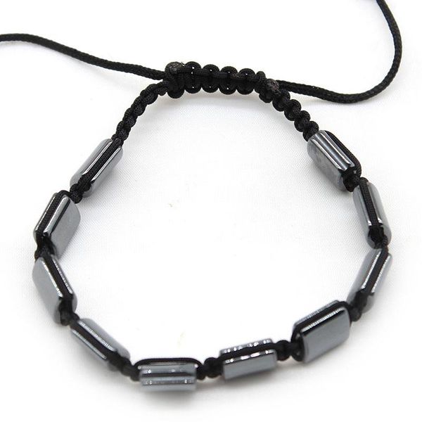 

beaded, strands natural stone hematite bracelets reiki braided bracelet women men jewelry healing black bead handmade adjustable string rope
