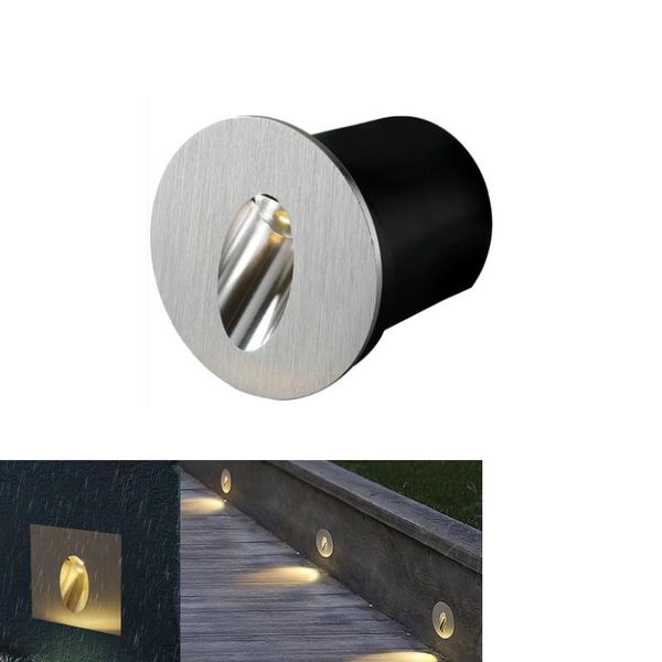 

3w led stair light with embedded box aluminum step lights outdoor wall lamp footlight waterproof ip65 85-265v lamps