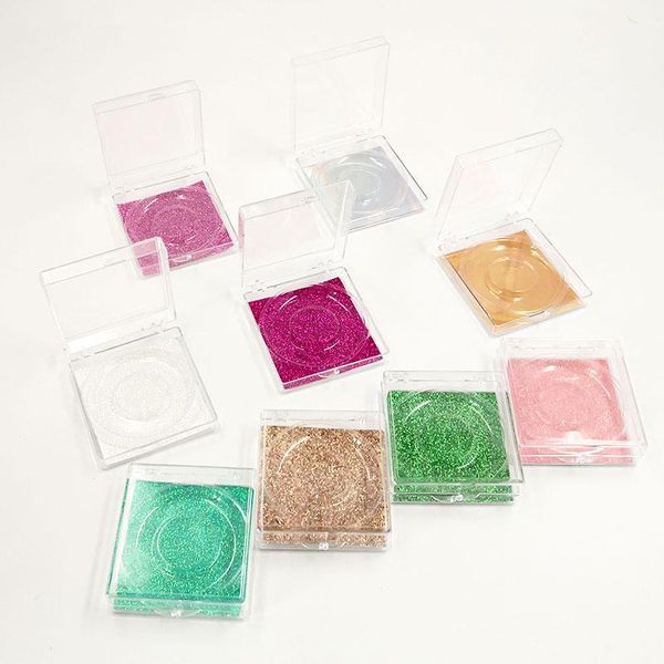 

20pcs wholesale eyelash packaging box lash boxes mink case acrylic sliding plastic clear empty holder tray1