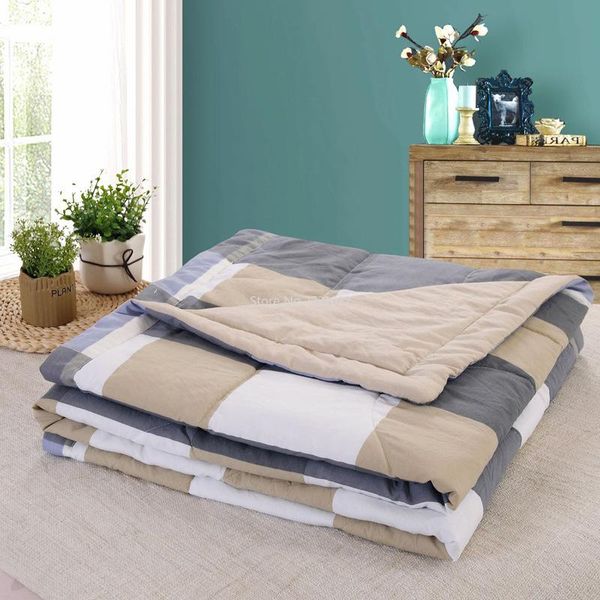 

comforters & sets summer quilt air-conditioning striped single and double skin-friendly soft bedding