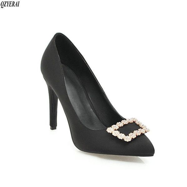 

dress shoes spring style women pumps single suede pointed high heels party appeal women's large size 34-43, Black