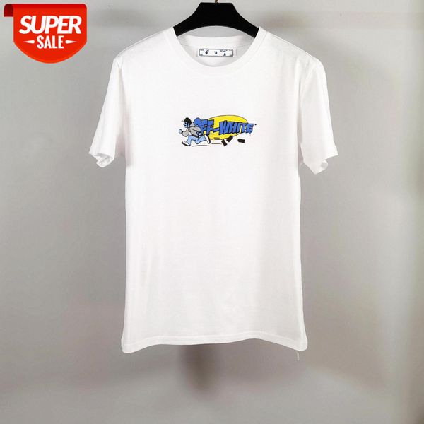 

spring/summer off running little blue man cartoon series round neck short sleeve men and women same style #ga41, White;black